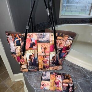 Like new Michele Barack Obama patent tote bag wallet set photo graphic